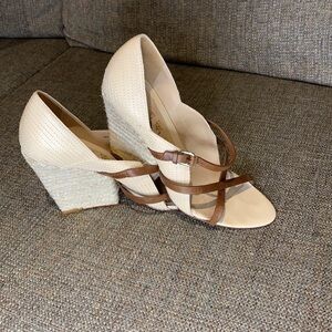 L.A.M.B. Gently Loved Open Toe Wedge Heel